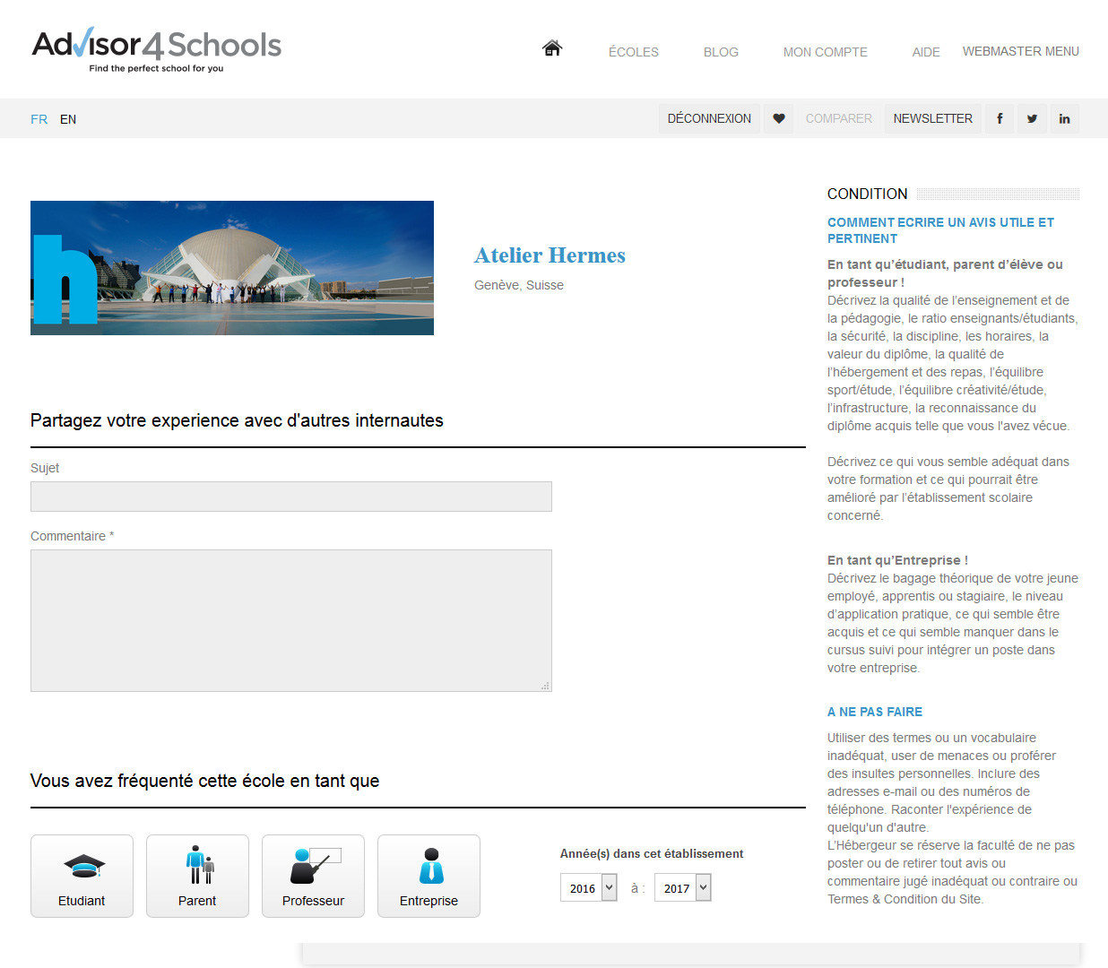 Signature de Luxe - Site web - Advisor4Schools