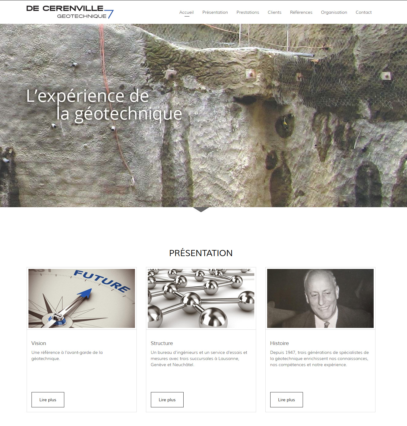 Signature de Luxe - Site web - De Cerenville Géotechnique